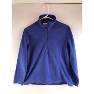 Turtle Fur Sweater Women Size Medium Blue Pullover Fleece Half Zip Long Sleeve
